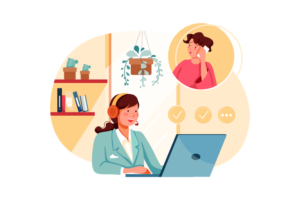 customer support executive helping customer